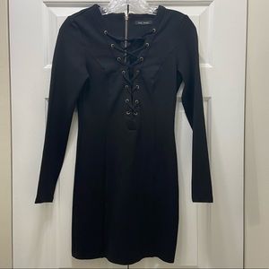 Lac Bleu Black Cross Front Dress